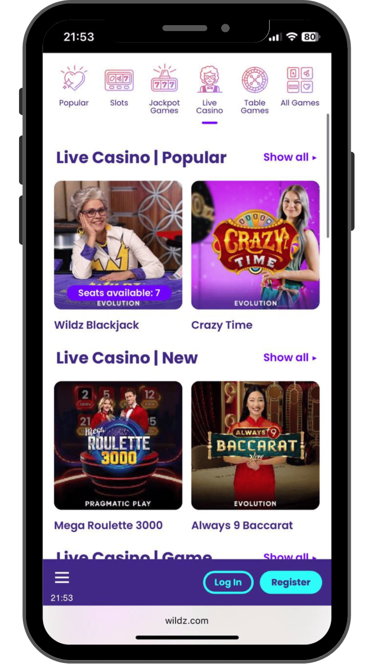 Wildz Casino - Kokemuksia ja asiantuntijan arvostelu (2026)